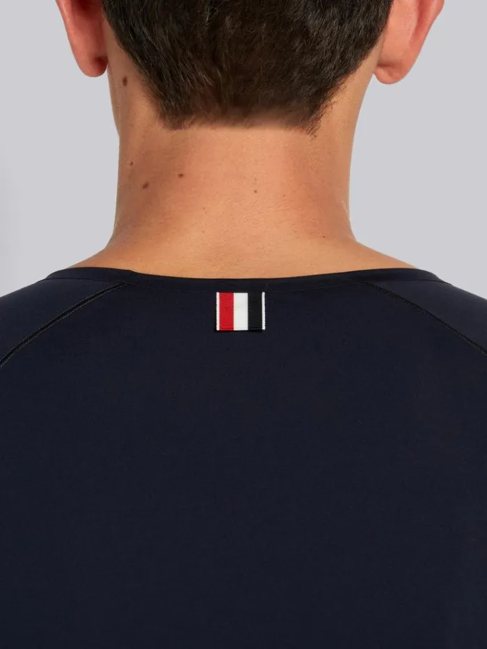Piecedyed Interlock 4bar Compression Tee Navy Men Thom Browne Sweats