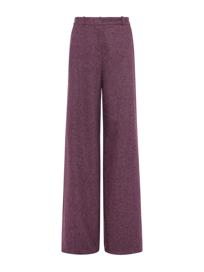 Pilar Wool WideLeg Pant Deep Plum Multi Chevron Women L039Agence Pants Pilar Wool WideLeg Pant Deep Plum Multi Chevron Women L039Agence Pants