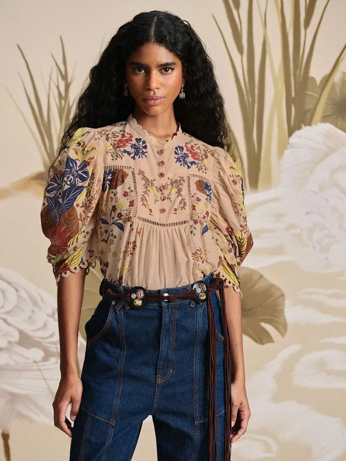 Pink Beauty Bouquet Blouse Women FARM Rio Blouses