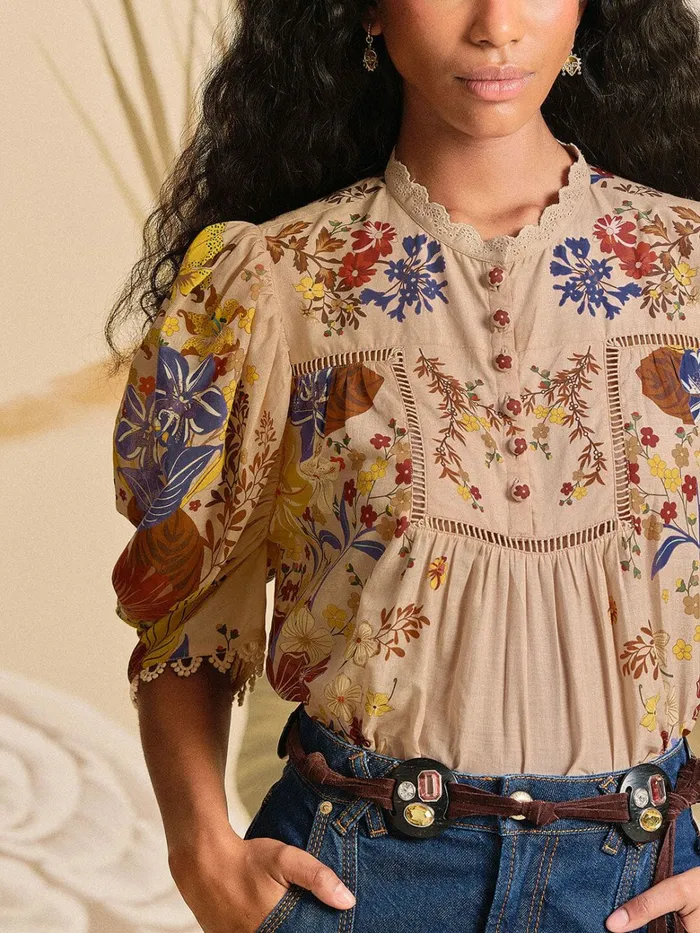 Pink Beauty Bouquet Blouse Women FARM Rio Blouses Pink Beauty Bouquet Blouse Women FARM Rio Blouses