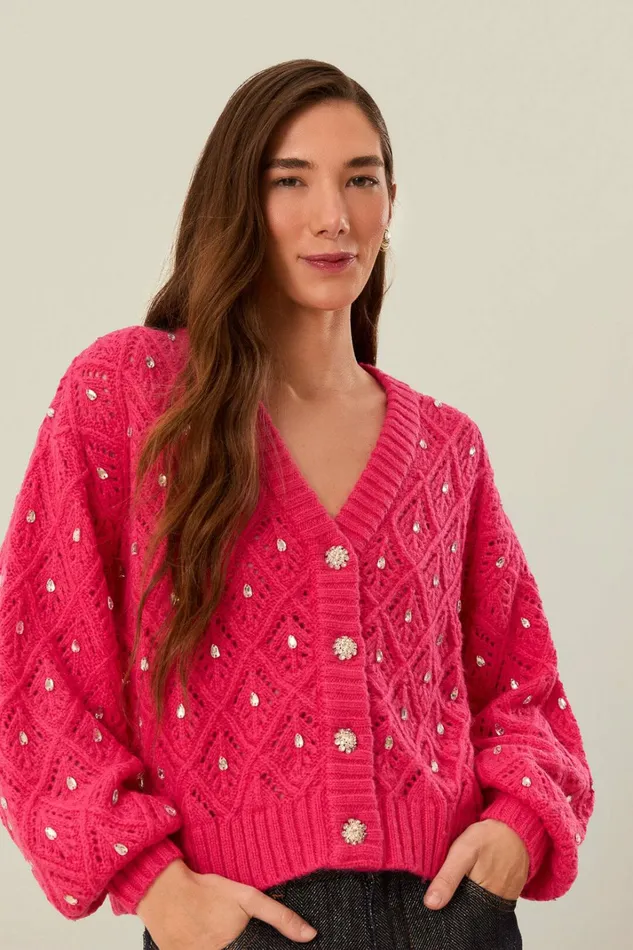 Pink Lace Knit Sweater Women FARM Rio Sweaters and Sweatshirts Pink Lace Knit Sweater Women FARM Rio Sweaters and Sweatshirts