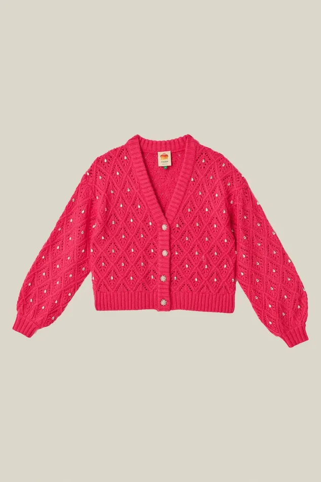 Pink Lace Knit Sweater Women FARM Rio Sweaters and Sweatshirts Pink Lace Knit Sweater Women FARM Rio Sweaters and Sweatshirts