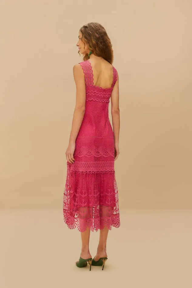 Pink Nautical Guipure Maxi Dress Women FARM Rio Maxi Dresses Pink Nautical Guipure Maxi Dress Women FARM Rio Maxi Dresses