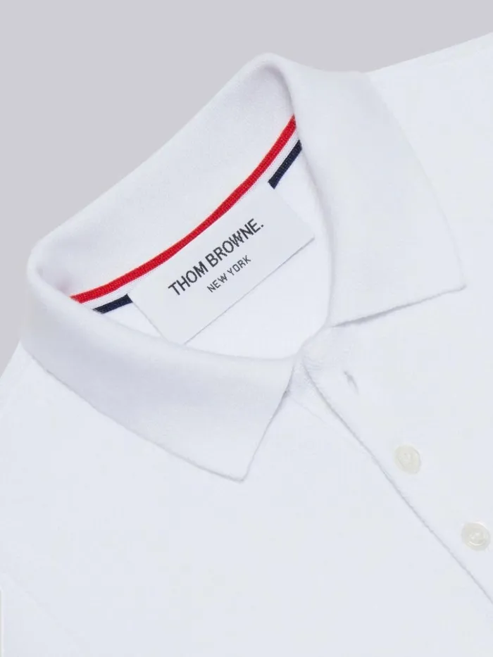 Pique Shortsleeved Polo Dress White Girls Thom Browne Sweats And Tshirt