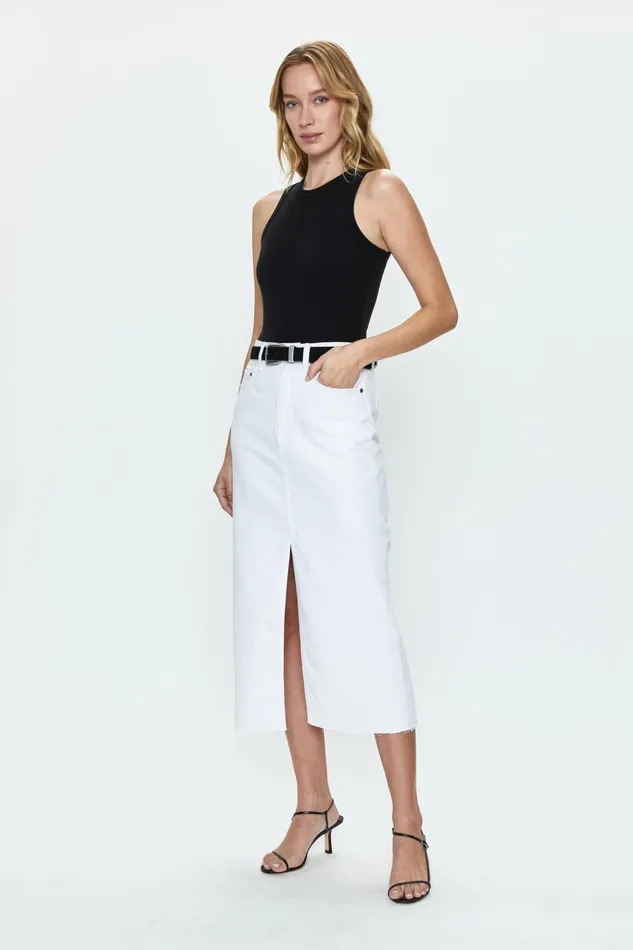 Pistola Denim Denim Women Alice Midi Skirt 8211 White