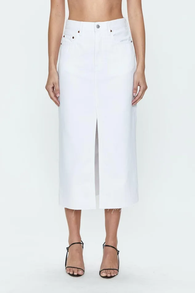 Pistola Denim Denim Women Alice Midi Skirt 8211 White