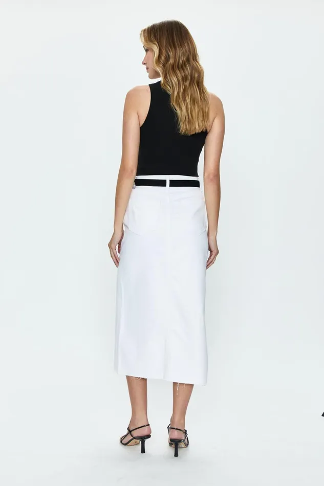 Pistola Denim Denim Women Alice Midi Skirt 8211 White