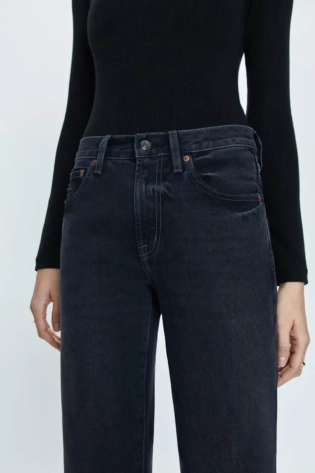 Pistola Denim Denim Women Lexi Mid Rise Bowed Straight Jean 8211 Mercury