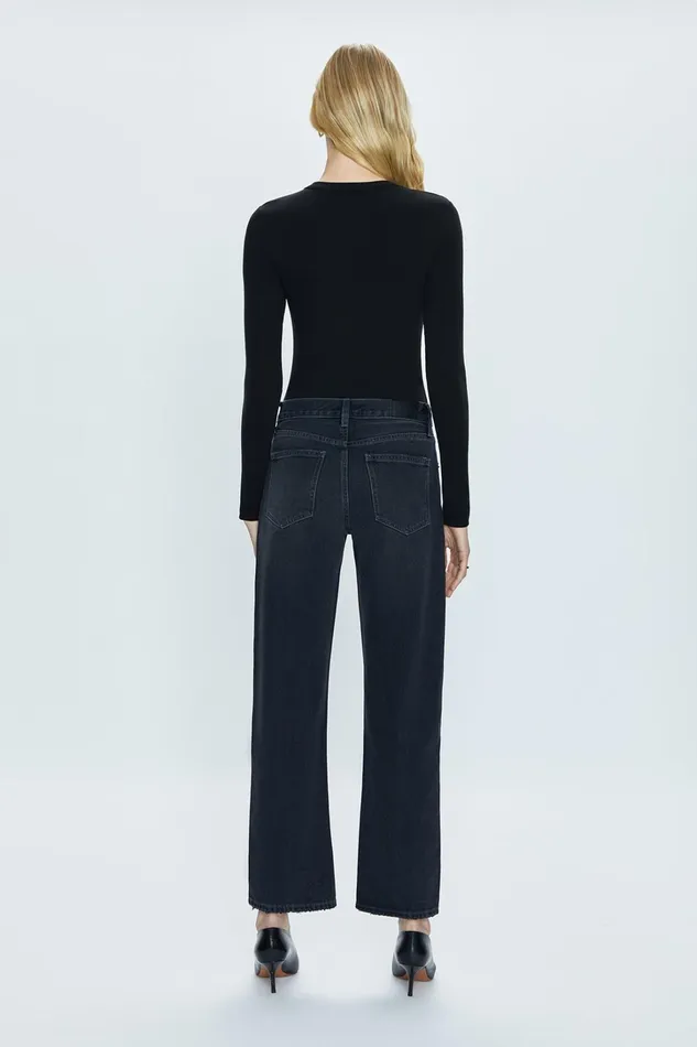 Pistola Denim Denim Women Lexi Mid Rise Bowed Straight Jean 8211 Mercury