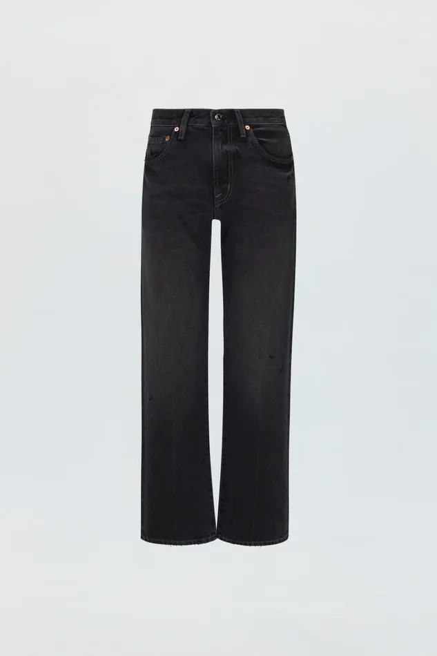 Pistola Denim Denim Women Lexi Mid Rise Bowed Straight Jean 8211 Mercury