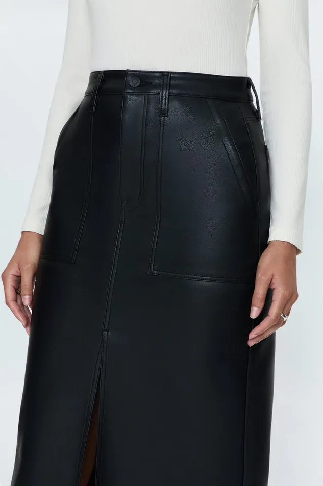 Pistola Denim Skirts Women Alice Midi Skirt 8211 Slate Black
