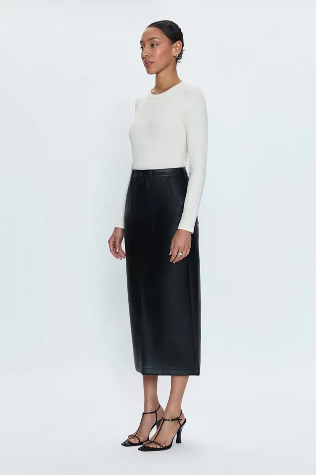 Pistola Denim Skirts Women Alice Midi Skirt 8211 Slate Black