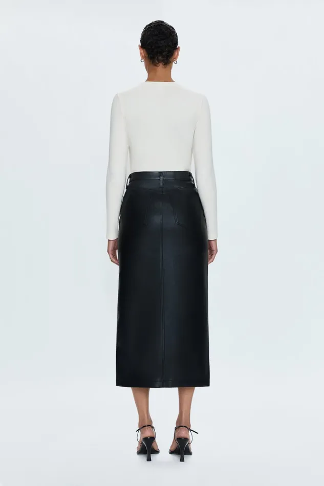 Pistola Denim Skirts Women Alice Midi Skirt 8211 Slate Black