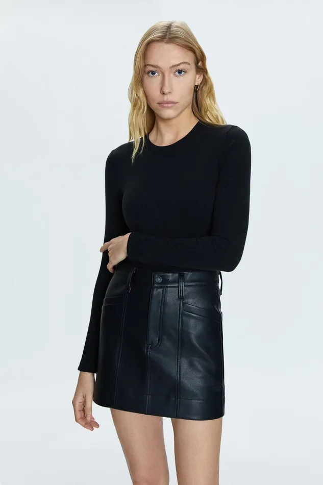 Pistola Denim Skirts Women Tera High Rise Mini Skirt 8211 Slate Black