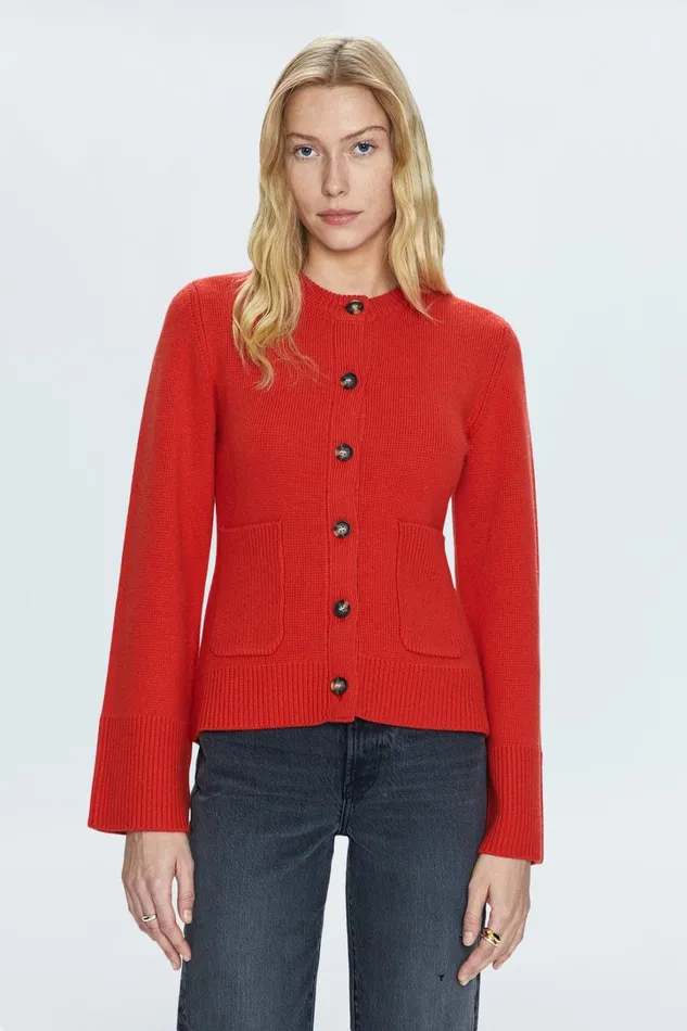 Pistola Denim Sweaters and Knits Women Dani Cardigan 8211 Rouge
