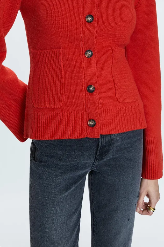 Pistola Denim Sweaters and Knits Women Dani Cardigan 8211 Rouge