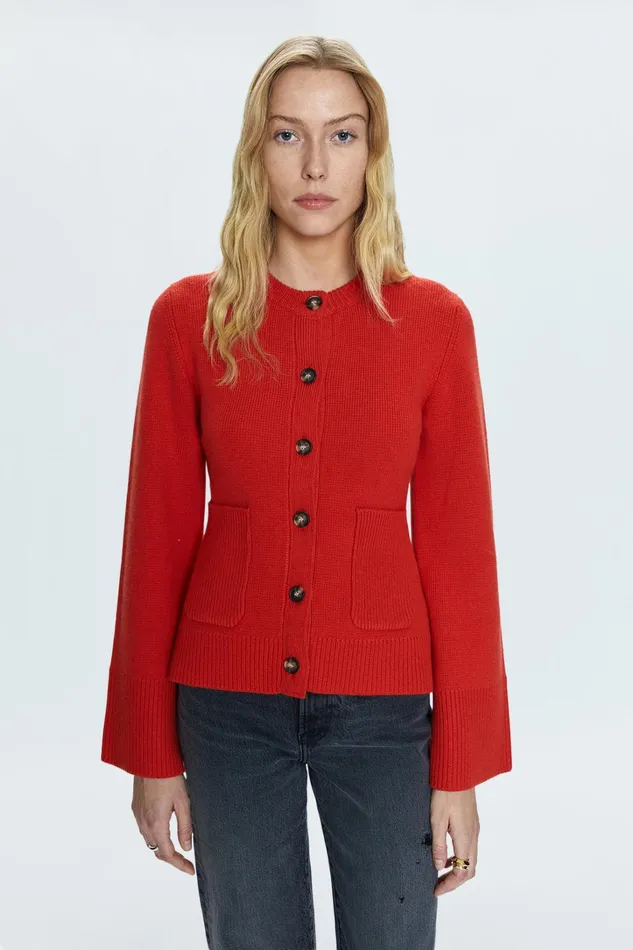 Pistola Denim Sweaters and Knits Women Dani Cardigan 8211 Rouge
