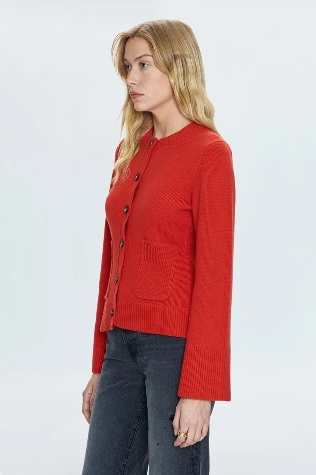 Pistola Denim Sweaters and Knits Women Dani Cardigan 8211 Rouge
