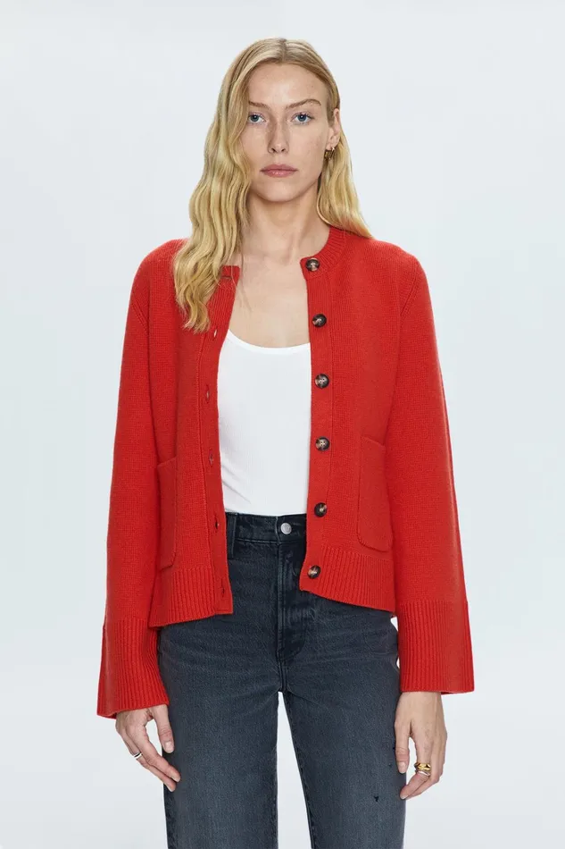 Pistola Denim Sweaters and Knits Women Dani Cardigan 8211 Rouge