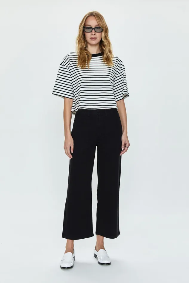 Pistola Denim Tees and Tanks Women Mae Tee 8211 Black and White Stripe