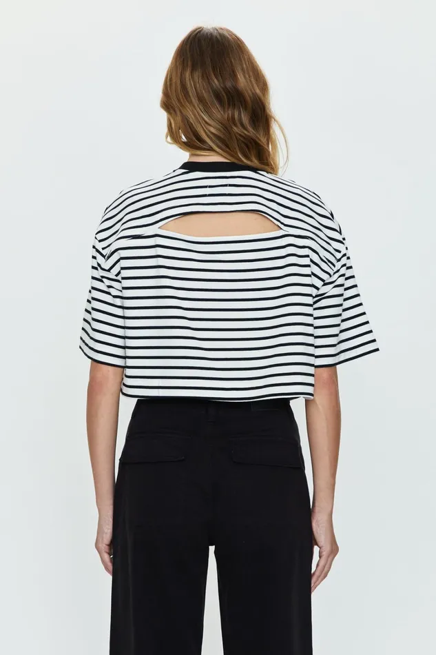 Pistola Denim Tees and Tanks Women Mae Tee 8211 Black and White Stripe
