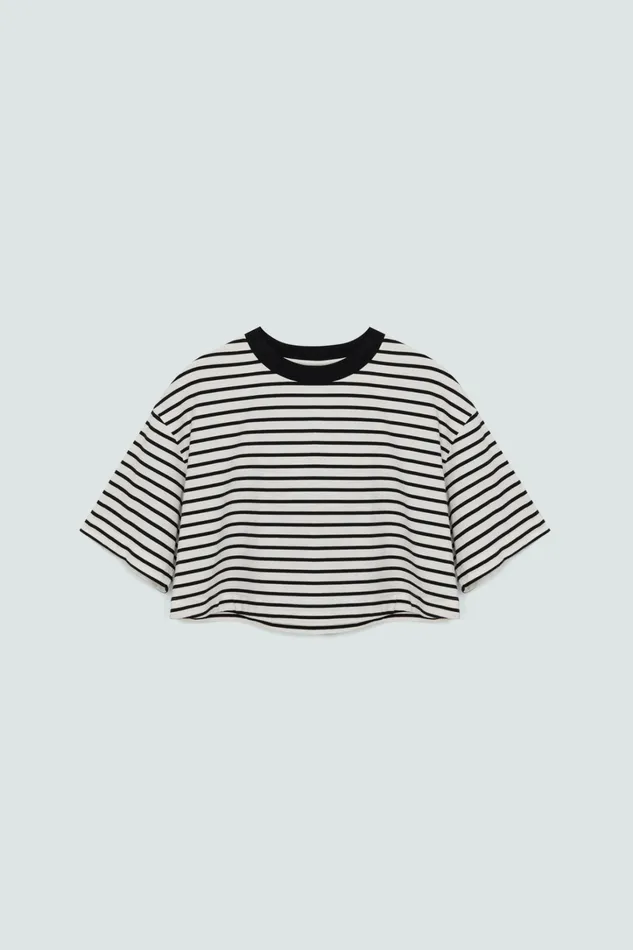 Pistola Denim Tees and Tanks Women Mae Tee 8211 Black and White Stripe