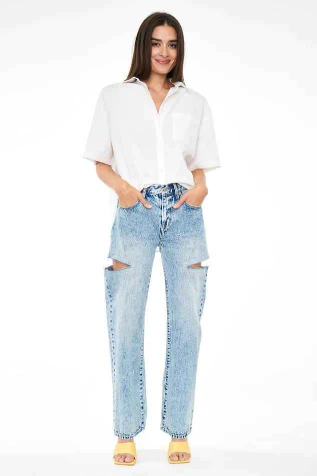 Pistola Denim Tops Women Cam Short Sleeve Button Down Shirt 8211 Le Blanc