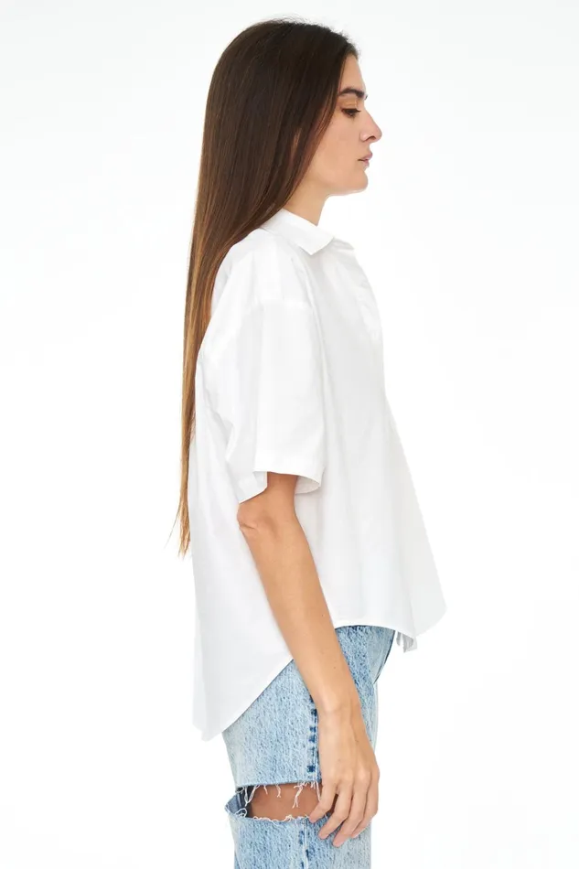 Pistola Denim Tops Women Cam Short Sleeve Button Down Shirt 8211 Le Blanc
