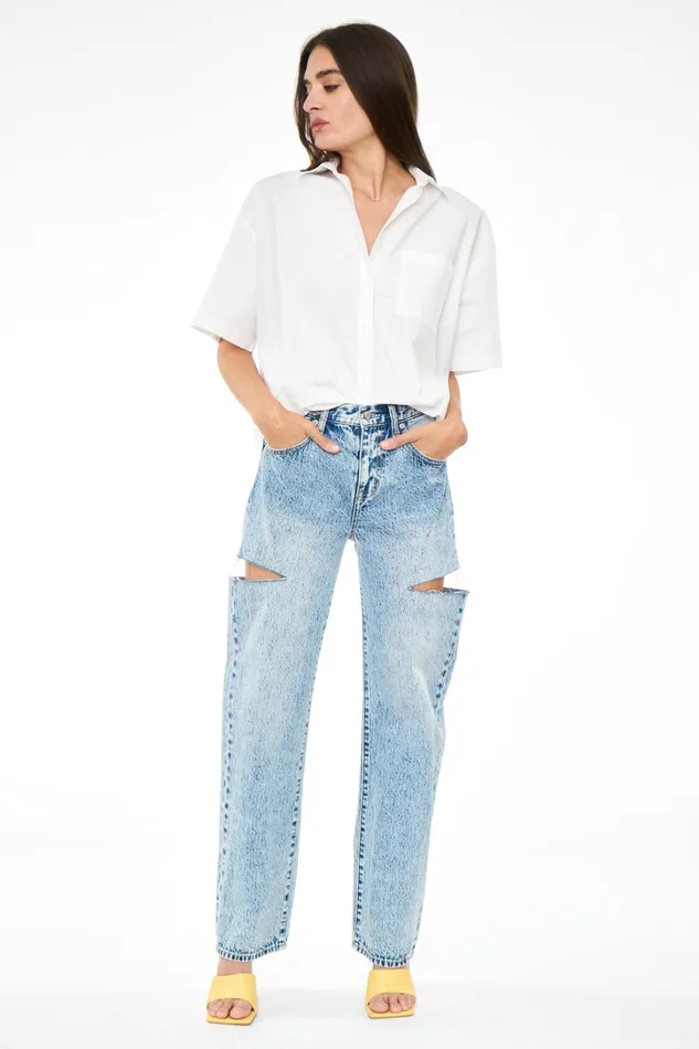 Pistola Denim Tops Women Cam Short Sleeve Button Down Shirt 8211 Le Blanc