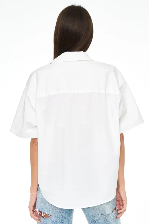 Pistola Denim Tops Women Cam Short Sleeve Button Down Shirt 8211 Le Blanc