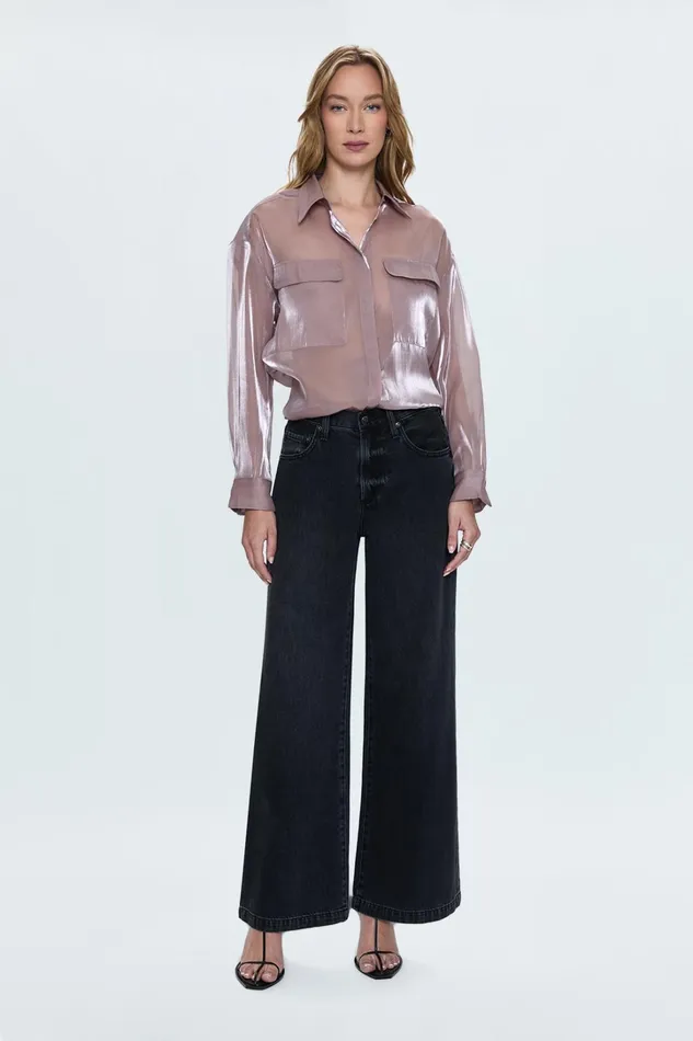 Pistola Denim Tops Women Miranda Sheer Shirt 8211 Pink Plum