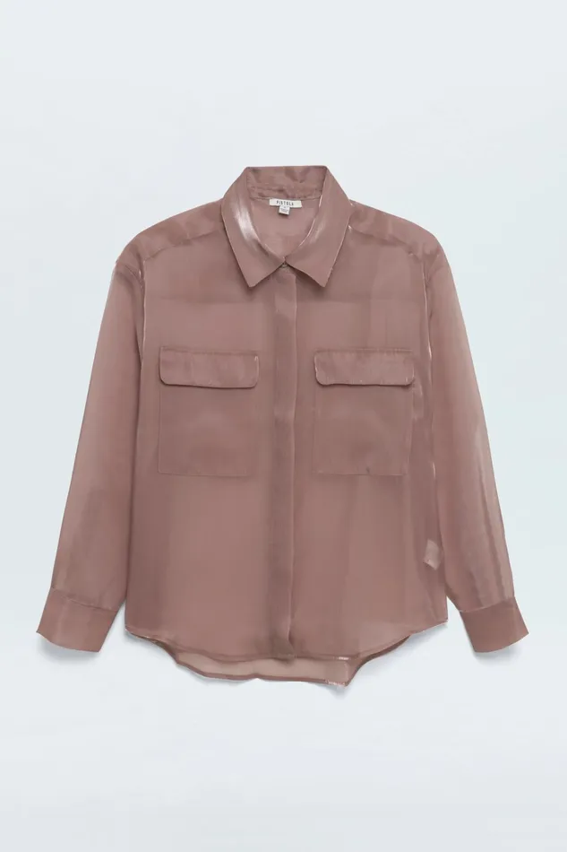 Pistola Denim Tops Women Miranda Sheer Shirt 8211 Pink Plum