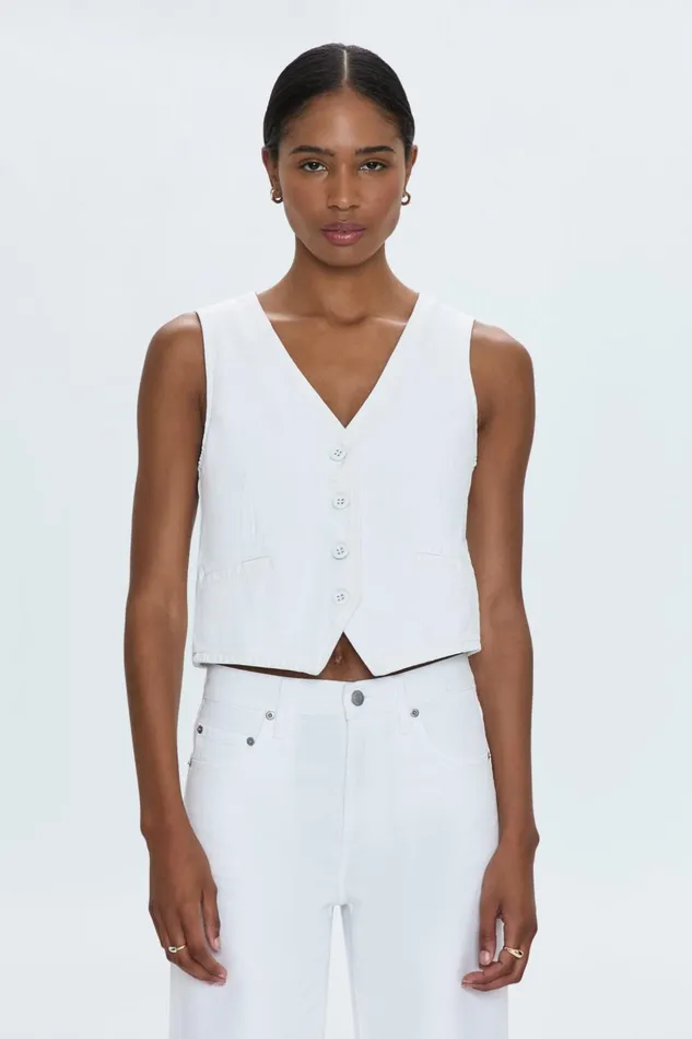 Pistola Denim Tops Women Vero Denim Vest 8211 White