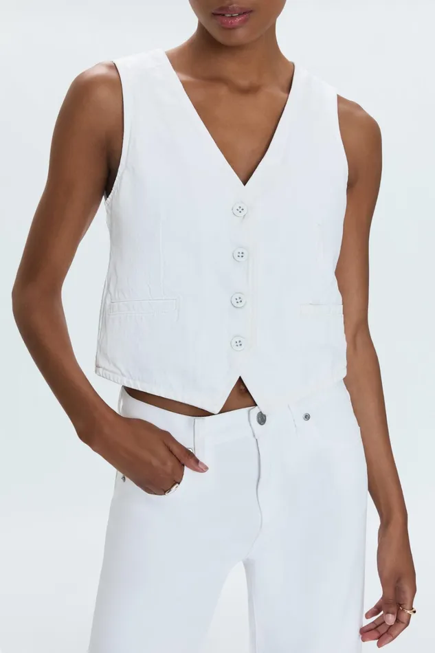 Pistola Denim Tops Women Vero Denim Vest 8211 White