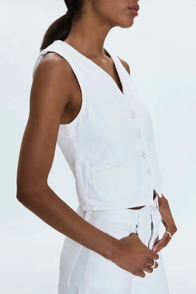 Pistola Denim Tops Women Vero Denim Vest 8211 White