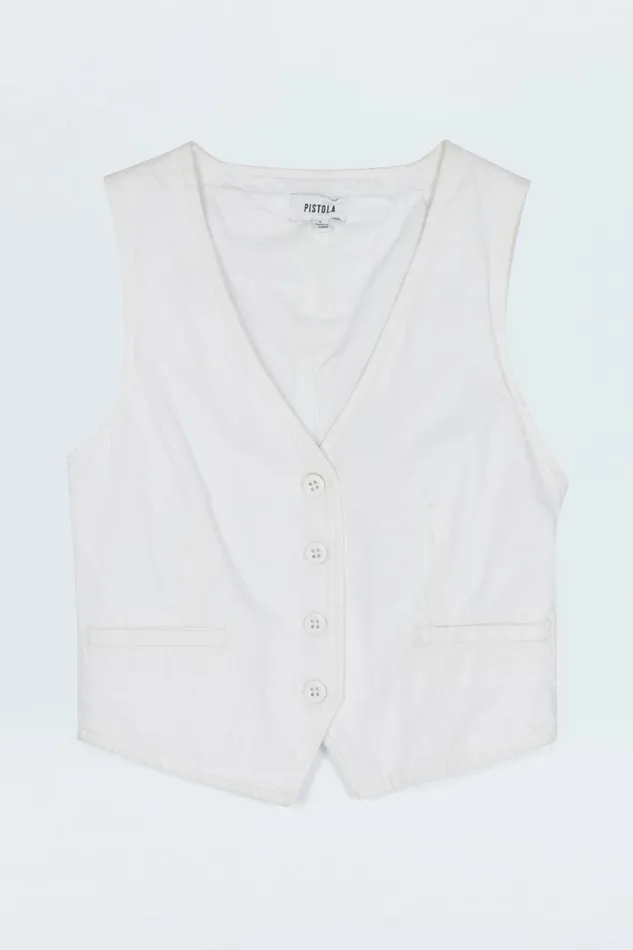 Pistola Denim Tops Women Vero Denim Vest 8211 White