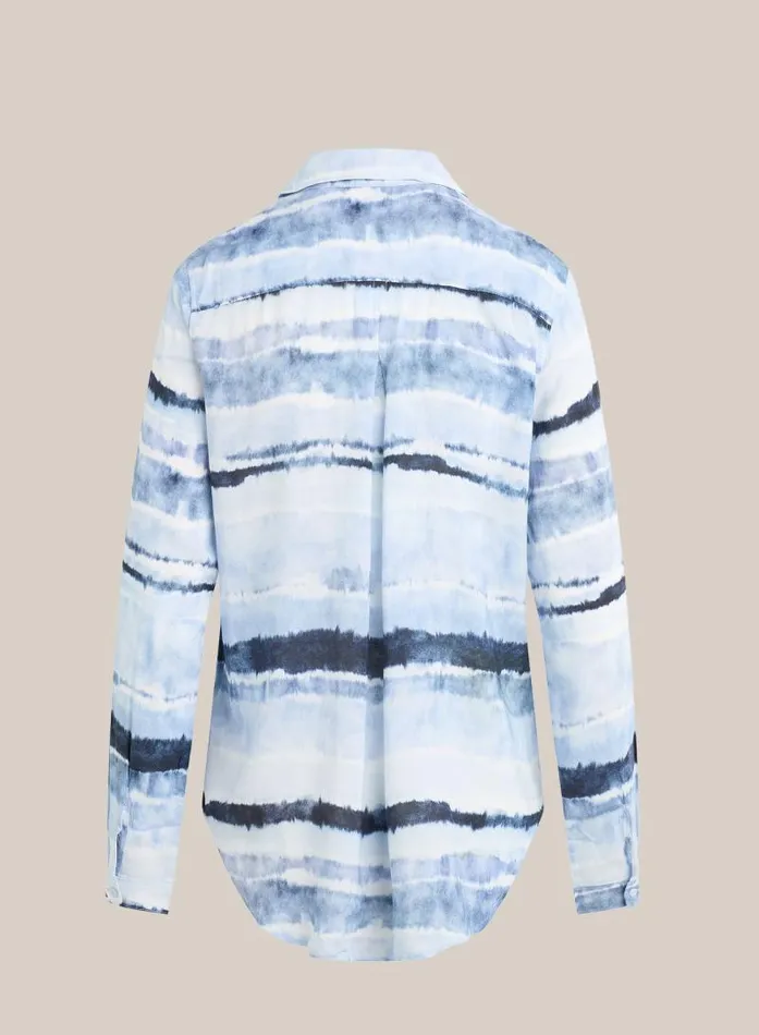 Pocket Button Down 8211 Indigo Stripes Print Women Bella Dahl Long Sleeve Pocket Button Down 8211 Indigo Stripes Print Women Bella Dahl Long Sleeve