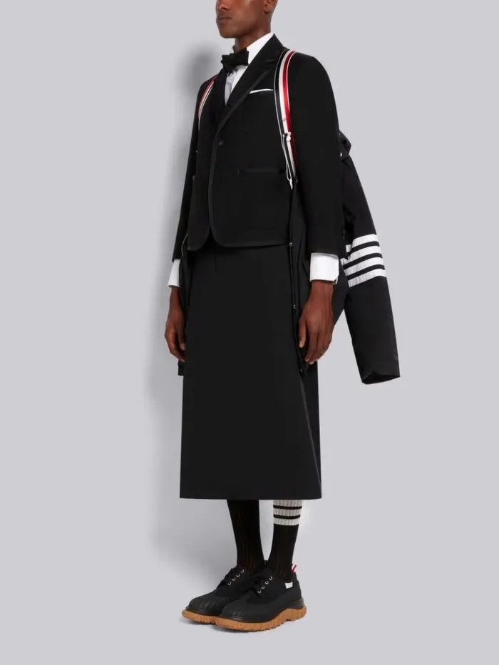Poly Twill 4bar Football Sideline Parka Black Men Thom Browne Outerwear