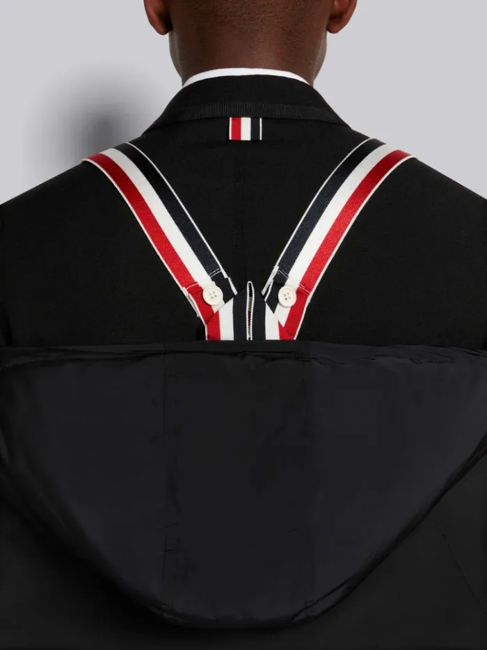 Poly Twill 4bar Football Sideline Parka Black Men Thom Browne Outerwear