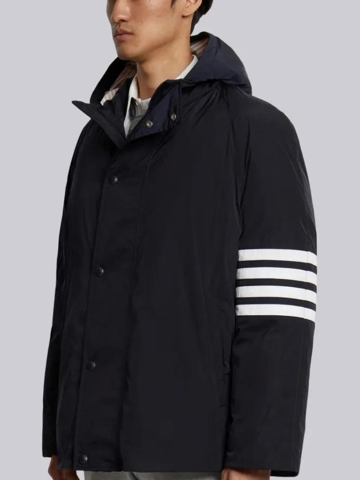 Poly Twill 4bar Sideline Football Parka Navy Men Thom Browne Outerwear