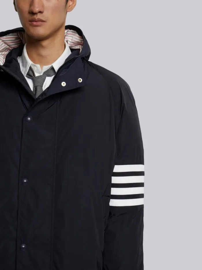 Poly Twill 4bar Sideline Football Parka Navy Men Thom Browne Outerwear