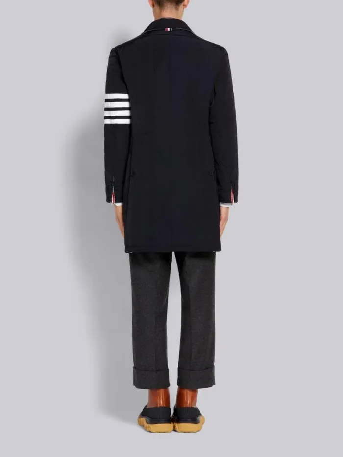 Poly Twill Downfilled 4bar Chesterfield Coat Navy Men Thom Browne Outerwear