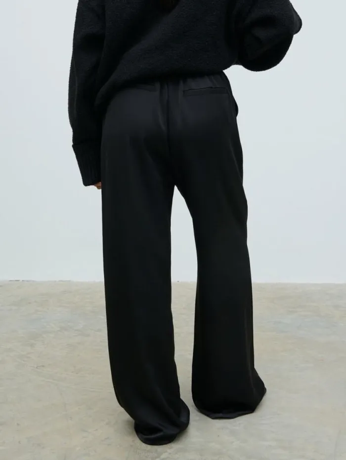 Pretty Lavish Bottoms Breya Satin Drawstring Trousers Black 8211 Women