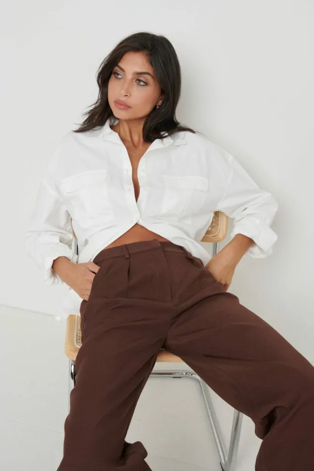 Pretty Lavish Bottoms Esther Relaxed Trousers Brown 8211 Women