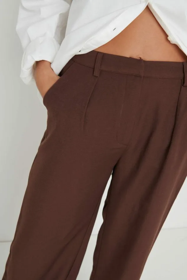 Pretty Lavish Bottoms Esther Relaxed Trousers Brown 8211 Women