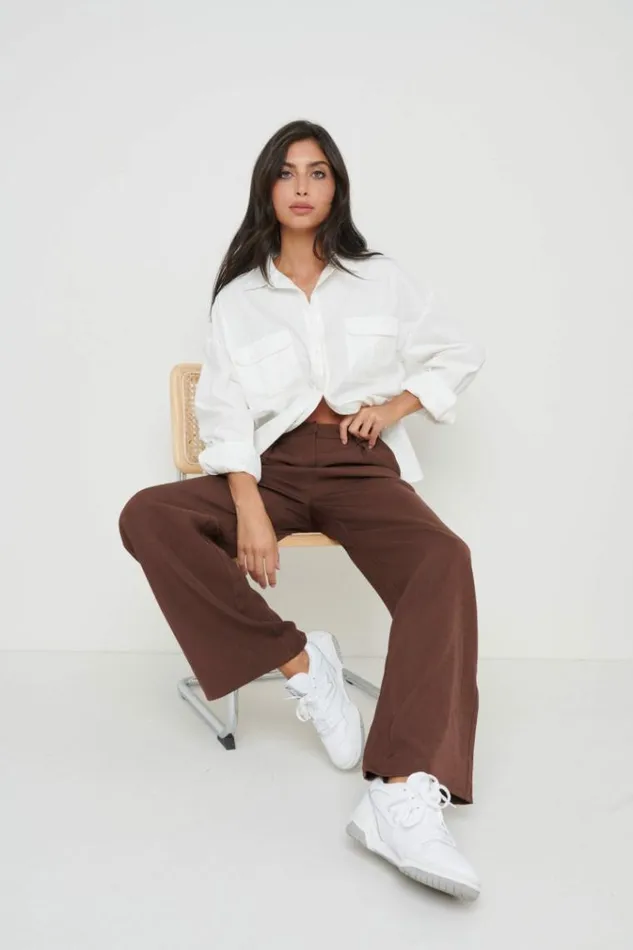 Pretty Lavish Bottoms Esther Relaxed Trousers Brown 8211 Women