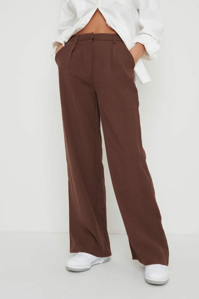 Pretty Lavish Bottoms Esther Relaxed Trousers Brown 8211 Women