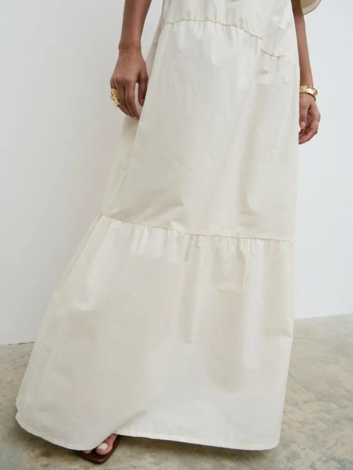 Pretty Lavish Bottoms Sol Ruffle Maxi Skirt Beige 8211 Women