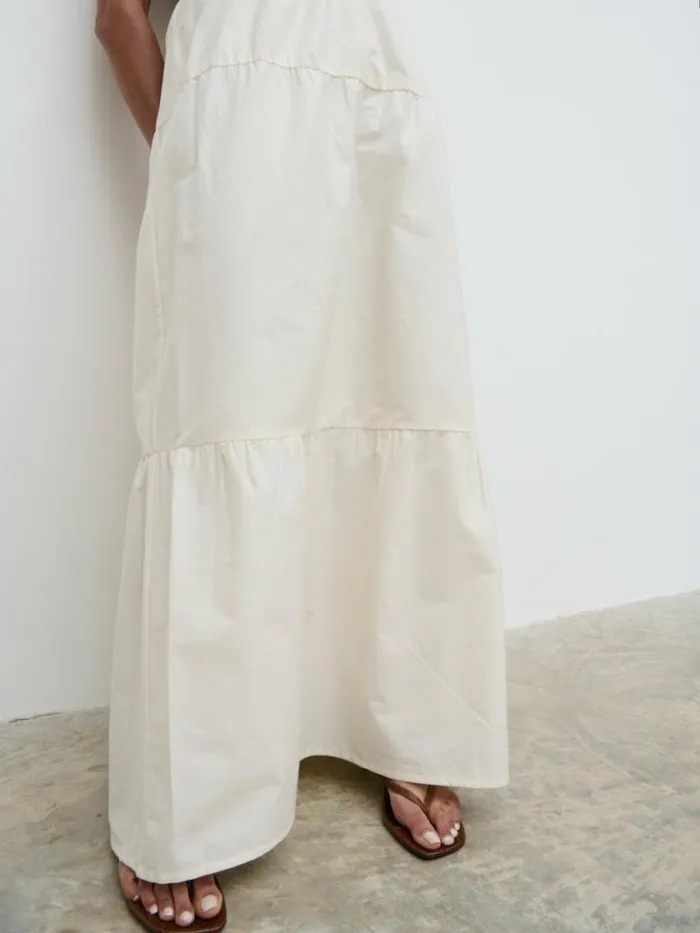 Pretty Lavish Bottoms Sol Ruffle Maxi Skirt Beige 8211 Women