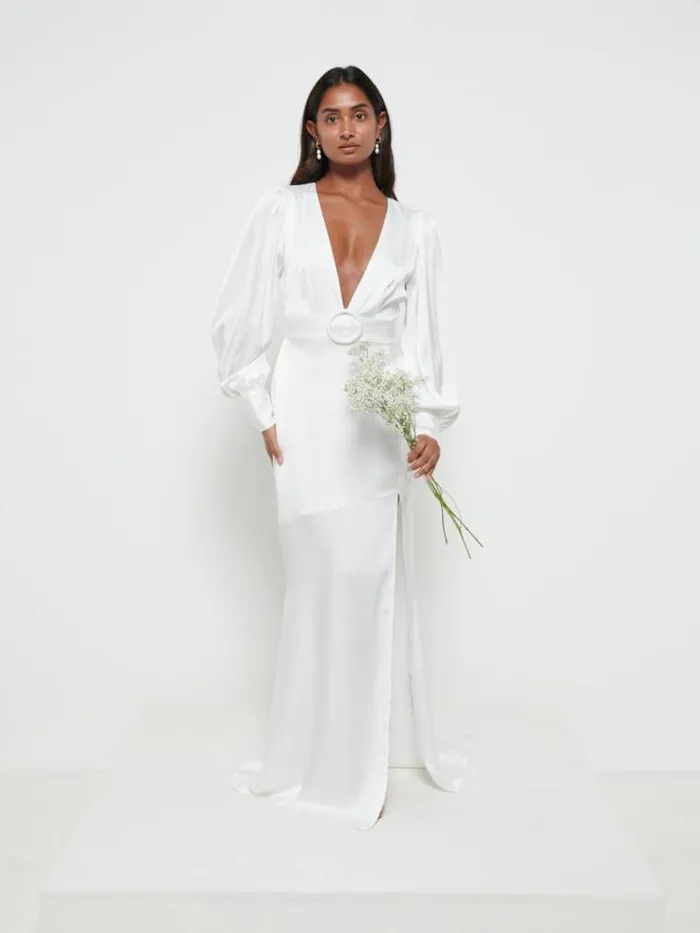Pretty Lavish Bridesmaid Dresses Alexis Belted Maxi Dress Ivory 8211 Women